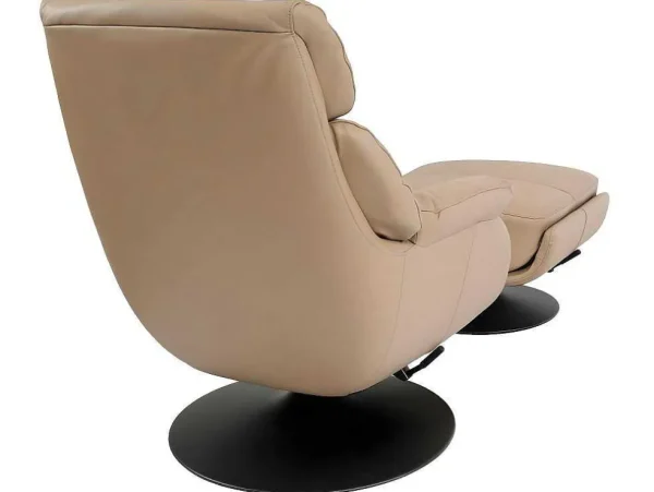 Hot Relaxfauteuil Met Kruk Mcw-K99, Taupe Fauteuil Leer