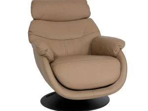 Hot Relaxfauteuil Met Kruk Mcw-K99, Taupe Fauteuil Leer
