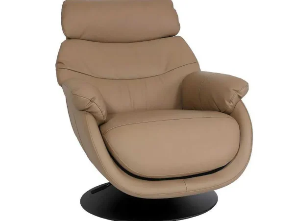 Hot Relaxfauteuil Met Kruk Mcw-K99, Taupe Fauteuil Leer