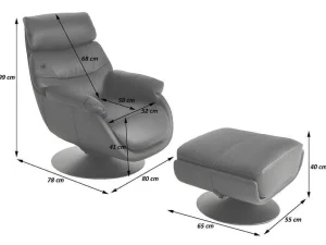 Hot Relaxfauteuil Met Kruk Mcw-K99, Taupe Fauteuil Leer
