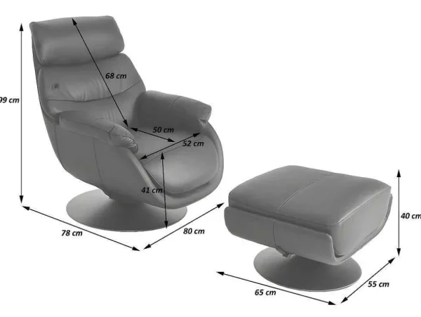 Hot Relaxfauteuil Met Kruk Mcw-K99, Taupe Fauteuil Leer