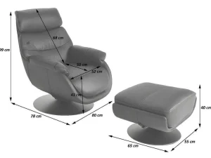 Best Sale Relaxfauteuil Met Kruk Mcw-K99, Bruin Fauteuil Leer