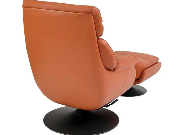Best Sale Relaxfauteuil Met Kruk Mcw-K99, Bruin Fauteuil Leer