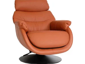 Best Sale Relaxfauteuil Met Kruk Mcw-K99, Bruin Fauteuil Leer