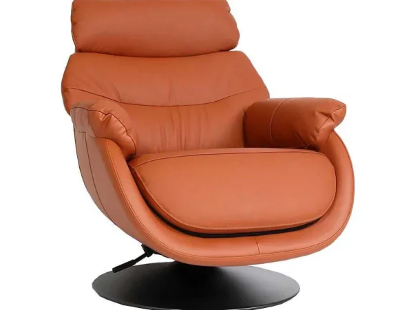 Best Sale Relaxfauteuil Met Kruk Mcw-K99, Bruin Fauteuil Leer
