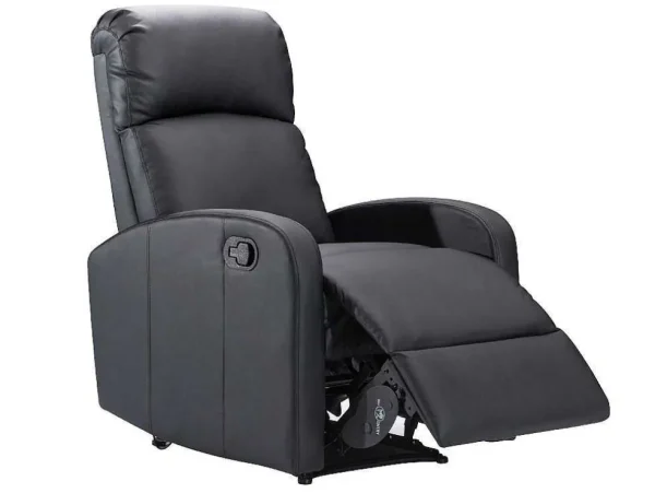 Outlet Relaxfauteuil Van Kunstleer Isao - Zwart Relaxfauteuil