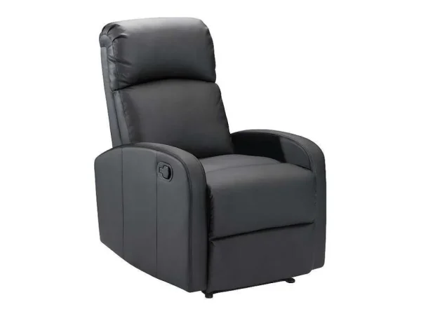 Outlet Relaxfauteuil Van Kunstleer Isao - Zwart Relaxfauteuil