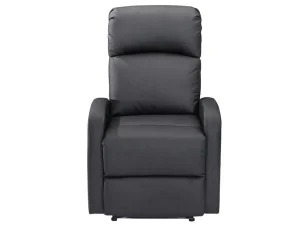 Outlet Relaxfauteuil Van Kunstleer Isao - Zwart Relaxfauteuil