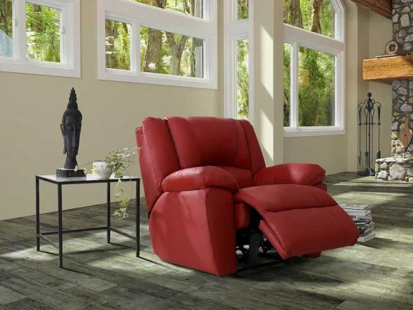 Best Sale Relaxfauteuil Van Leer Aroma - Rood Relaxfauteuil
