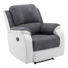 Hot Relaxfauteuil Van Microvezel En Grijs En Wit Kunstleer Brody Relaxfauteuil