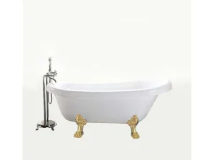 Clearance Retro Vrijstaand Bad 170 X 80 Cm Met Gouden Pootjes Marigold Vrijstaand Bad Op Pootjes