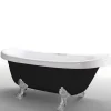 Store Retro Vrijstaand Bad 170 X 80 Cm Zwart Met Zilveren Pootjes Marigold Noir Vrijstaand Bad Op Pootjes