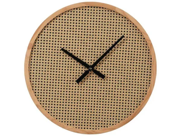Sale Rieten Wandklok - D60 Cm - Mdf En Hout - Naturel - Fietra Wandklok