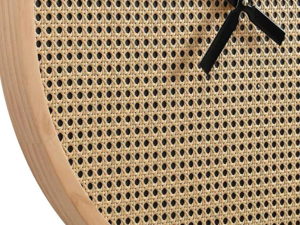 Sale Rieten Wandklok - D60 Cm - Mdf En Hout - Naturel - Fietra Wandklok