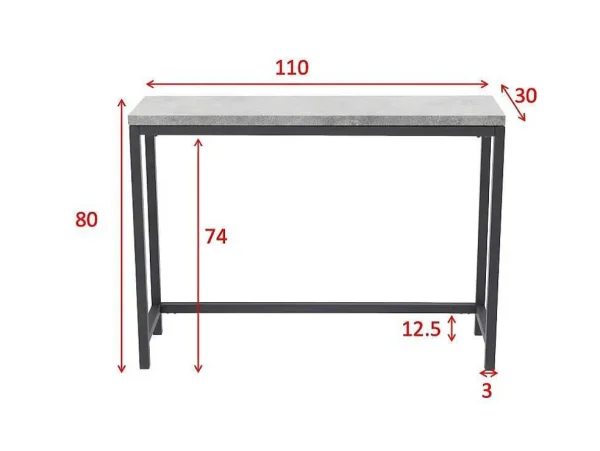 Flash Sale Rise Sidetable 30X110 Cm Beton Decor, Zwart. Sidetable