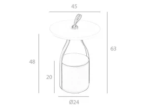 Clearance Ronde Chocoladebruine Kunstleren Hoektafel 2067 Bijzettafel