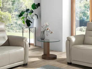 Fashion Ronde Notenhouten Hoektafel 2036 Bijzettafel