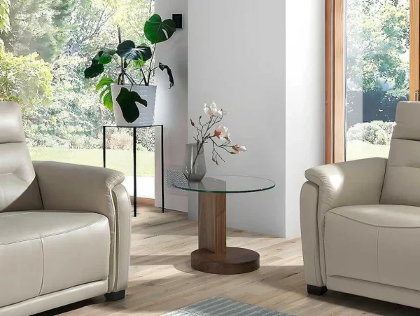 Fashion Ronde Notenhouten Hoektafel 2036 Bijzettafel