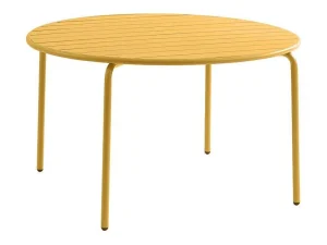 Fashion Ronde Tuintafel D110 Cm Van Metaal - Mosterdgeel - Mirmande Van Tuinset
