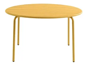 Fashion Ronde Tuintafel D110 Cm Van Metaal - Mosterdgeel - Mirmande Van Tuinset