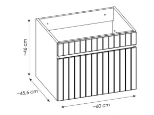Cheap Roze Hangmeubel Onder Wastafel Met Strepen - 60 Cm - Satara Wastafelmeubel