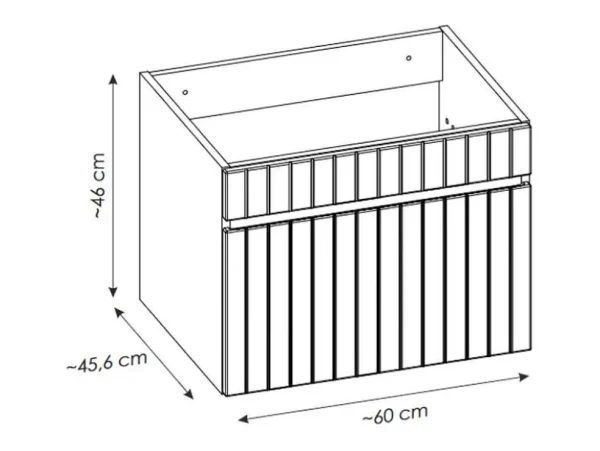 Cheap Roze Hangmeubel Onder Wastafel Met Strepen - 60 Cm - Satara Wastafelmeubel