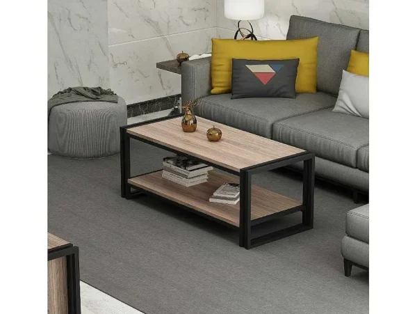 Outlet Salontafel Carmela, Walnoten, 102X45X40 Cm, Salontafel
