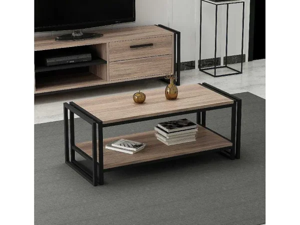 Outlet Salontafel Carmela, Walnoten, 102X45X40 Cm, Salontafel
