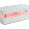 Hot Salontafel Fabio - Wit Gelakt Mdf - Leds - 2 Lades En 2 Nissen Salontafel