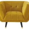 New Samantha Ii Fluwelen Fauteuil - Oker Fauteuil Stof Fluweel / Suedine