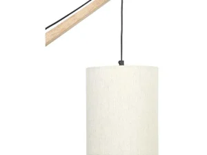 Best Sale Scandinavische Wandlamp - Mangohout En Stof - D21 X H36 Cm - Licht Naturel En Beige - Paliana Wandlamp