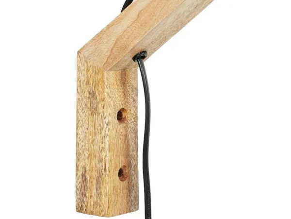 Best Sale Scandinavische Wandlamp - Mangohout En Stof - D21 X H36 Cm - Licht Naturel En Beige - Paliana Wandlamp