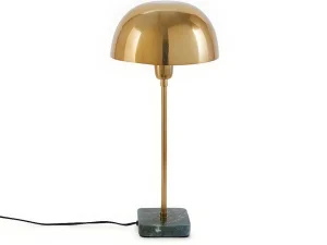 Cheap Schemerlamp Champignon Met Art-Decostijl Amanite - Marmer En Ijzer - 24,5 X 24,5 X 52 Cm - Goudkleurig Lamp