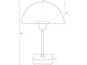 Cheap Schemerlamp Champignon Met Art-Decostijl Amanite - Marmer En Ijzer - 24,5 X 24,5 X 52 Cm - Goudkleurig Lamp