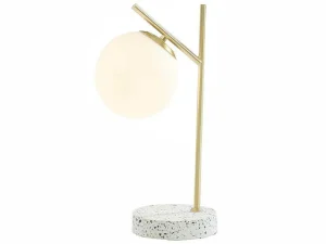 Online Schemerlamp Met Vintage-Stijl Lullaby - Sokkel Van Terrazzo - 23 X 15 X 38 Cm - Goudkleurig Lamp