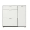 New Schoenenkast Arietta - 2 Vlakken, 1 Deur En 1 Lade - Kleur: Wit & Beton Schoenenkast