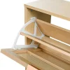 Shop Schoenenkast In Hout En Rotan - 4 Klepdeuren - Naturel Schoenenkast