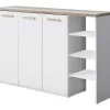 Cheap Schoenenkast Met 3 Deuren En 3 Opbergvakken Wit En Houtlook Skaido Schoenenkast