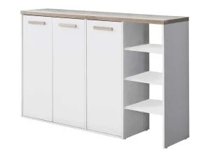 Cheap Schoenenkast Met 3 Deuren En 3 Opbergvakken Wit En Houtlook Skaido Schoenenkast