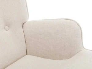 Best Sale Schommelstoel Van Beige Gechineerde Stof Elmina Ii Fauteuil Stof