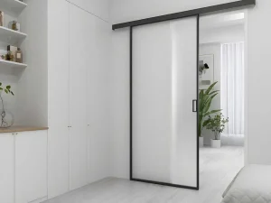 Outlet Schuifdeur In Mat Gehard Glas - H205Cm X B73Cm - Linci Schuifdeur