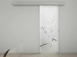 Best Sale Schuifdeur In Opbouw - H205 X L73 Cm - Gehard Glas Schuifdeur