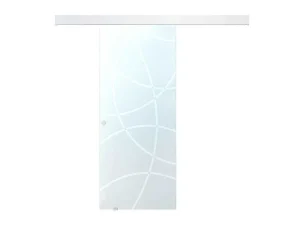 Best Sale Schuifdeur In Opbouw - H205 X L73 Cm - Gehard Glas Schuifdeur