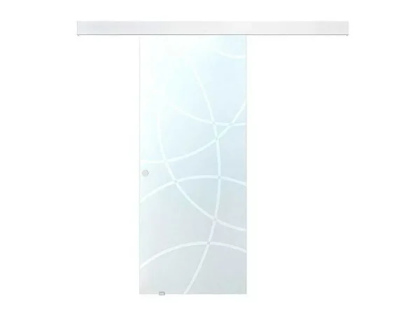 Best Sale Schuifdeur In Opbouw - H205 X L73 Cm - Gehard Glas Schuifdeur