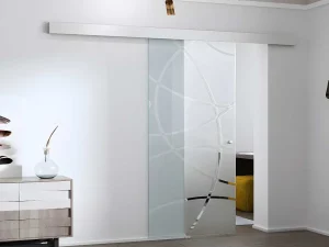 Best Sale Schuifdeur In Opbouw - H205 X L73 Cm - Gehard Glas Schuifdeur