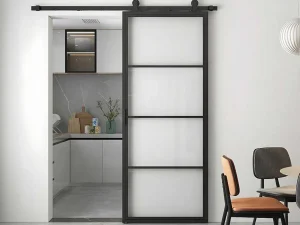 Best Schuifdeur Sinca - H205 X B83 Cm - Gehard Glas En Aluminium Schuifdeur