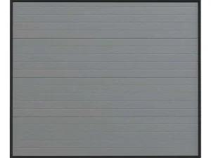 Online Sectionale Garagedeur Grijs Gegroefd Effect Met Motor - Noria Garagedeur