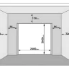Discount Sectionale Garagedeur Met Glad Effect Met Centrale Witte Loopdeur En Motor - Lavega Garagedeur