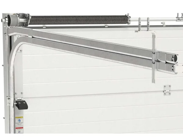 Store Sectionale Garagedeur Met Gegroefd Effect En Centrale Loopdeur - Antraciet - Met -Motor - Noria Garagedeur