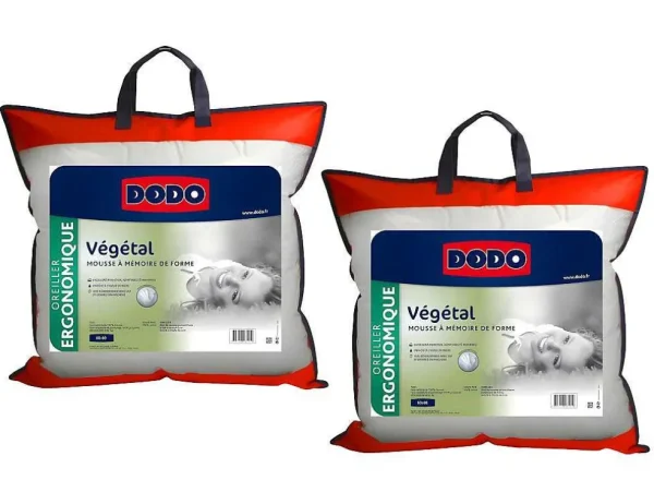 Best Set 2 Ergonomische Hoofdkussens Met Vormgeheugen Vegetal - 60X60 Cm Hoofdkussen